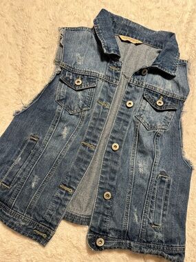 Denim Sleeveless Vest - Blue / size Junio M